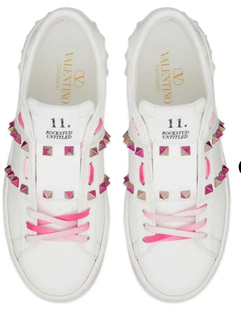 $980 Retail Valentino Garavani Rockstud Untitled Platform Sneakers in Pink Ombré